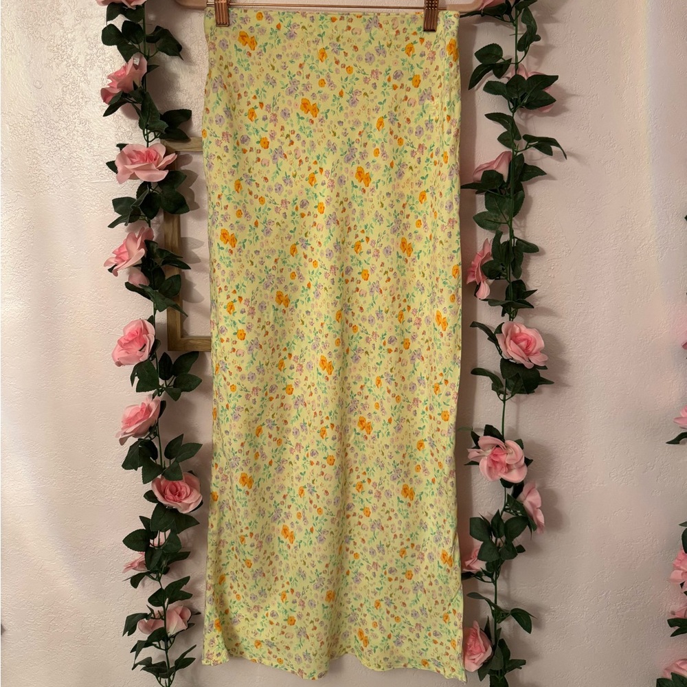 wild fable Yellow Floral Maxi Skirt